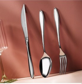 Resim Aryıldız Cuba 84 Parça 12 Kişilik Çatal Kaşık Bıçak Takımı Gümüş 