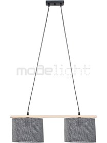 Resim Tuğbasan ZİGANA 2Lİ AVİZE NATUREL-SİYAH ARTI DESENLİ YEMEK ODASI YATAK ODASI OTURMA ODASI SALON 