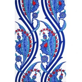 Resim Armada Çini 25x40 Cm SP 404 Desenli İznik Çini Karo Sarmaşık Lale 