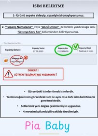 Resim Pia Baby Isme Özel Yastık Battaniye Zıbın Set Gl 1915-06 