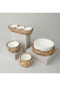 Resim Linens Straw Porselen 16,5x9 Cm Sunum Kasesi Beyaz 