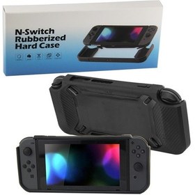 Resim Nintendo Switch Uyumlu Çizilmeye Dayanıklı Arka Kapak Siyah + Siyah 