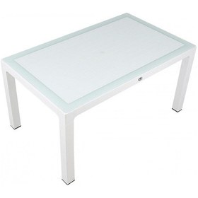 Resim Luna 90x150 Wood Masa Camlı Beyaz 