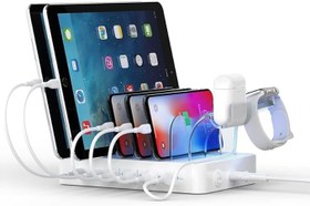 Resim SooPii CS60 (PD) 3.0 60W/12A 6 Port Çoklu Şarj Cihazı Şarj İstasyonu 