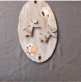 Resim Uretti - Gülnur 8452 - 9418 El Yapımı Melek Kulplu Ahşap Tepsi 1 Adet 