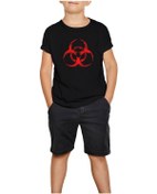Resim Biohazard Symbol Siyah Çocuk Tişört Siyah 