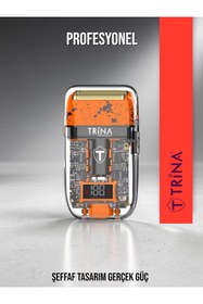Resim Trina Professional Sakal Tıraş Makinesi Turuncu Ergonomik ve Transparan Tasarım 