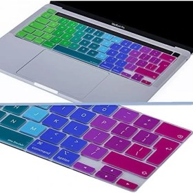 Resim Mena Rise MacBook Klavye Koruyucu Silikon Kılıf Avrupa Ingilizce Baskılı Uk-Ters L Enter Tipi Touchbar Pro 13INÇ M1,m2 A2251,A2289,A2338 -Pro 16 Inç A2141 Uyumlu, Ultra Ince 
