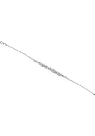 Resim Beyaz Altın Düğün Seti Çiçek Model Bileklik 