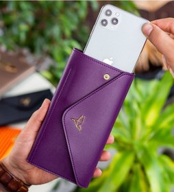 Resim Bk Gift Kişiye Özel İsimli Telefon Ve Bozuk Para Bölmeli Zarf Model Mürdüm Kadın Cüzdanı, Sevgiliye Hediye, Anneye Hediye Renkli Çok Renkli 