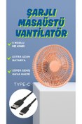 Resim ESTRON Turuncu Masaüstü 3 Kademeli Usb Girişli Serinletici Mini Vantilatör Fan 