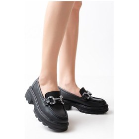 Resim 745-773 Siyah Günlük Yüksek Tabanlı Loafer Ayakkabı Siyah 