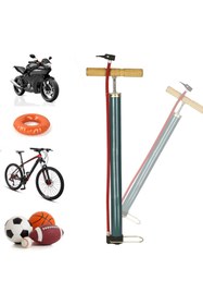 Resim ECOLE Pratik Pompa-Ecole Ahşap Saplı Metal Gövde(50 cm) Şişirme Pompası (Uzun Boy Demir Gövde) 