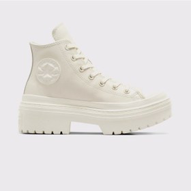 Resim Converse Chuck Taylor All Star Lugged Heel Kadın Bej Deri Platform Sneaker Düz A10370c Bej 