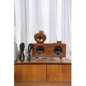 Resim Bluetooth Hoparlör Ahşap Klasik Retro Gramofon Bluetooth Müzik Kutusu 