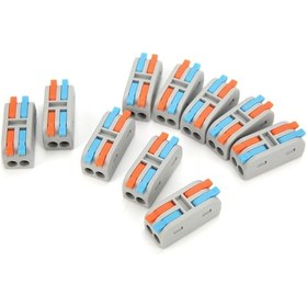 Resim Moveevo 10 Adet 2 Giriş 2 Çıkış Hızlı Bağlantı Kablolu Terminal Blok, 0.08-4mm² Teli Uyumlu, 250v 32a, Pa Vücut, Elektrik Mühendisliği İçin 