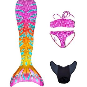 Resim Kuaki Mermaids Deniz Kızı 4'lü Takım Bikini Kostüm Seti Malibu Çok Renkli 