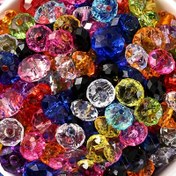Resim Çeşitli Akrilik Renkli Faseтли Yuvarlak Boncuklar, 6/8/10Mm, 50/100/200 Adet, DIY Takı Yapımı İçin Mükemmel 