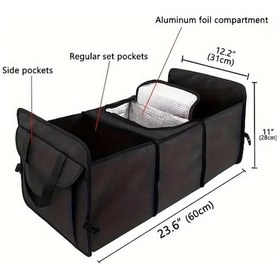 Resim Gateesat Kalın Klasik Siyah Büyük Kapasiteli Katlanır Çok Amaçlı Bagaj Saklama Organizatörü 