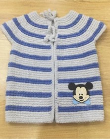 Resim OYUNCAKPARK Örgü Mickey Mouse Logolu Erkek Bebek Yeleği 