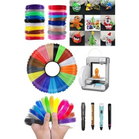 Resim Munico 20 Adet x 5 Metre Filament Kartuş Seti 3D Yazıcı ve 3D Çizim Kalemine Uyumlu Filament Rengarenk Boya 
