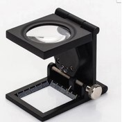 Resim -28x28 Mm Katlanır Sayaçlı Metal Lüp, 2 Led Işıklı Büyüteç Tekstil Th9005a 