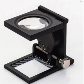 Resim -28x28 Mm Katlanır Sayaçlı Metal Lüp, 2 Led Işıklı Büyüteç Tekstil Th9005a 