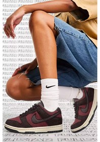 Resim Nike Dunk Low Covered İn Fleece Burgundy Unisex Sneaker Bordo 