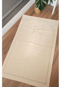 Resim Seccade Naturel Düz Ham Keten Yumuşak Dolgulu 70x115 Camii 3 Bej 