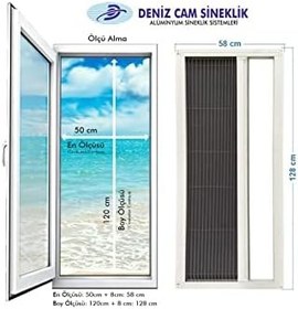 Resim Sineklik Plise Yatay Sineklik Pileli Plise Akordiyon Sürme Katlanır Sineklik - Maun 