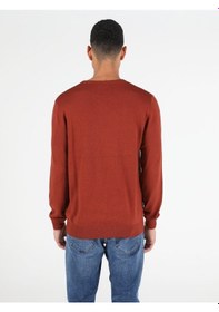Resim Colin's Regular Fit Bisiklet Yaka Erkek Tarçın Kazak CL1051445_Q1.V2_COR Kahverengi 