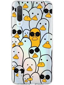 Resim PrintiFy Xiaomi Mi 9 Lite Uyumlu Kapak Duck Tasarımlı Şeffaf Silikon Kılıf 