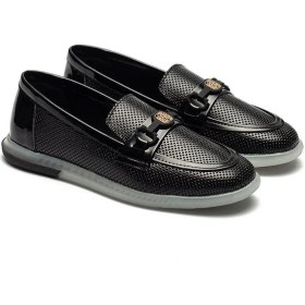 Resim Kadın Iğne Baskılı Günlük Loafer Makosen Casual Rugan Ayakkabı 12110 