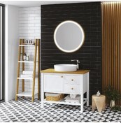 Resim Denko Smarto 95 Cm Mdf Beyaz Banyo Dolabı Takımı + Boy Dolabı Beyaz 
