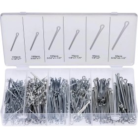 Resim Skygo 50454A Kamalı Pim Çeşitleri | 555 Parça | Çinko Kaplama Üstün Kalite | Çelik Bölünmüş Pin Bağlantı Elemanı Klipsleri | Düz Tokalar | Pimleri Veya Somunlarını Yerinde Tutar 