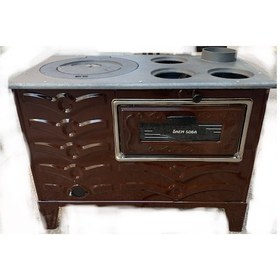 Resim Önem Emaye Kovalı Kuzine Soba Fırınlı Uyuyan Odun Kömür Sobası 