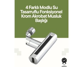 Resim Krom Musluk Başlığı | 4'ü 1 Arada Su Çıkışı | Kolay Montajlı Nemere 