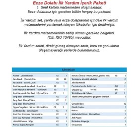Resim Geseus Ilk Yardım Içeriği Ecza Dolabı Yedek Içeriği Lüx Içerikli- Phl 