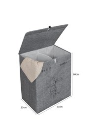 Resim Felted Deri Detaylı 2 Gözlü Lüks Keçe Çamaşır Sepeti Diğer 