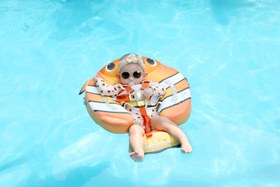 Resim Mambobaby Yüzme Simidi - Clownfish, Emniyetli, Gölgelikli ve Ayak Destekli 