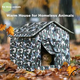 Resim STONECAT Her Mevsim İçin Sokak Kedileri/Köpekleri Barınağı – Yüksek Yoğunluklu Oxford Kumaştan Üretilmiş, Dayanıklı ve Sağlam, Sokak Hayvanları için Mükemmel Dış Mekan Dinlenme Alanı ve İdeal Ev 