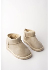 Resim Muggo Snow Garantili Unisex Çocuk Kalın Taban İçi Tüylü Günlük Mini Yarım Bot 