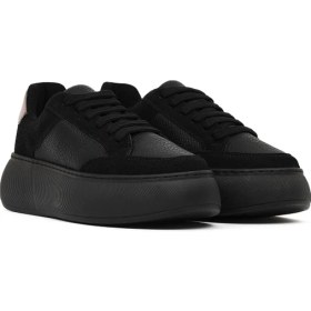 Resim Derimod Kadın Siyah Bağcıklı Kalın Tabanlı Sneaker 25AFE145514 