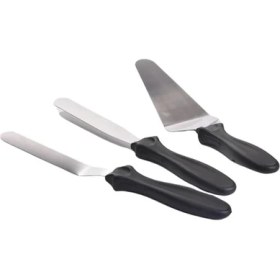 Resim CetKing Paslanmaz Çelik Kaymaz Saplı 3'lü Spatula Seti 