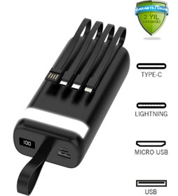 Resim EN SİGA 30.000mah Normal Powerbank Led Ekran Göstergeli Işıklı Batarya Şarj Aleti 