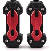 Resim Motosiklet Çarpma Çubuğu Koruyucu Bloğu 22-25mm, Kırılma Ve Aşınma Dayanıklı, Kırmızı Renk, Evrensel Uyumlu, Yüksek Kaliteli Abs+alüminyum 