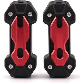 Resim Motosiklet Çarpma Çubuğu Koruyucu Bloğu 22-25mm, Kırılma Ve Aşınma Dayanıklı, Kırmızı Renk, Evrensel Uyumlu, Yüksek Kaliteli Abs+alüminyum 