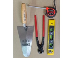 Resim Depolife Inşaatcı Harç Sıvacı Malası 25CM Betoncu Kerpeteni Su Terazisi 3 Metre Set 