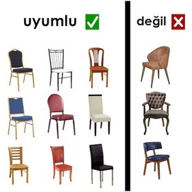 Resim StarMall Tuğla Desen Likrali Jakarlı Kümaş Sandalye Örtüsü, Lastikli, Esnekli Sandalye Kılıfı 1 Adet Gri 