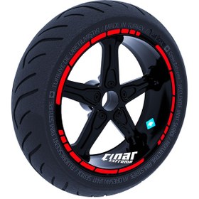 Resim Reflektif Kırmızı Moto GP Stili Jant Şeridi Sticker Çınar Extreme 